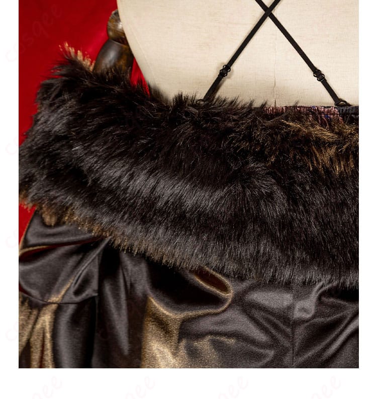 高品質な毛皮装飾が施されたパール夫人コスプレ衣装