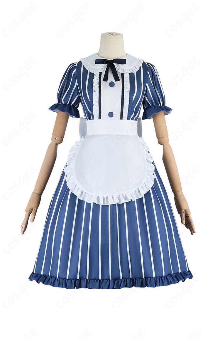 千代田莉々歌 コスプレ衣装 メイド服 正面から見たデザイン。美しい刺繍と華やかなディテール