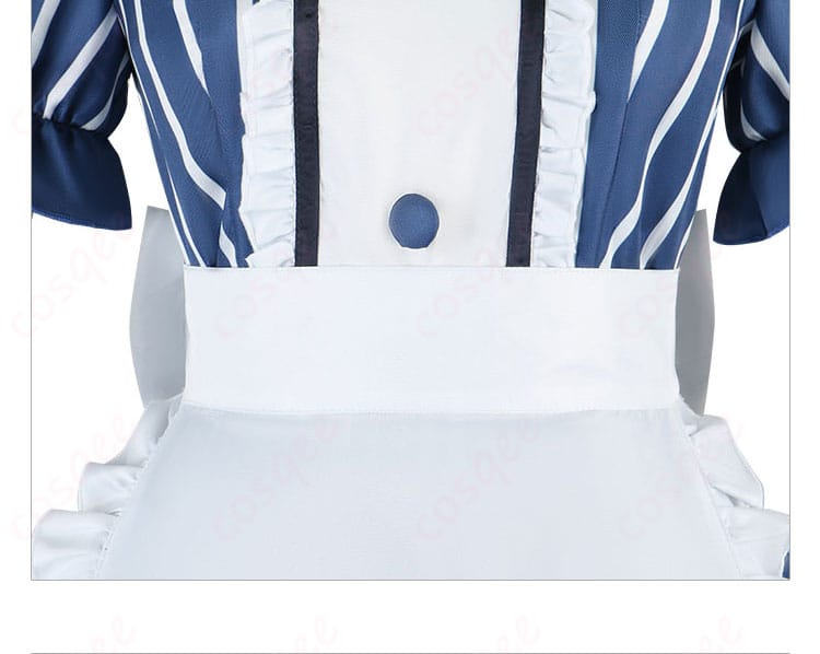 メイド服 腰のリボン装飾。細部までこだわったデザインで、可愛さが際立ちます