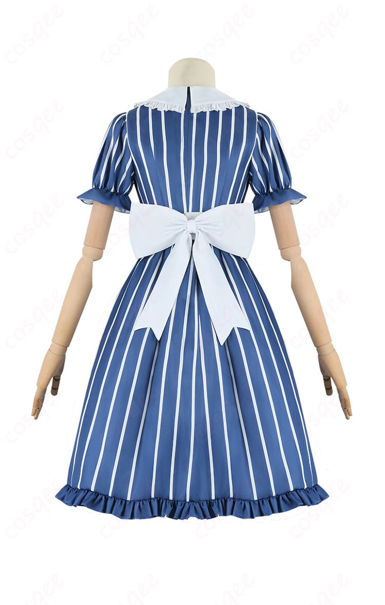 千代田莉々歌 コスプレ衣装 メイド服 背面デザイン。背部蝶結びの細かい装飾が特徴的