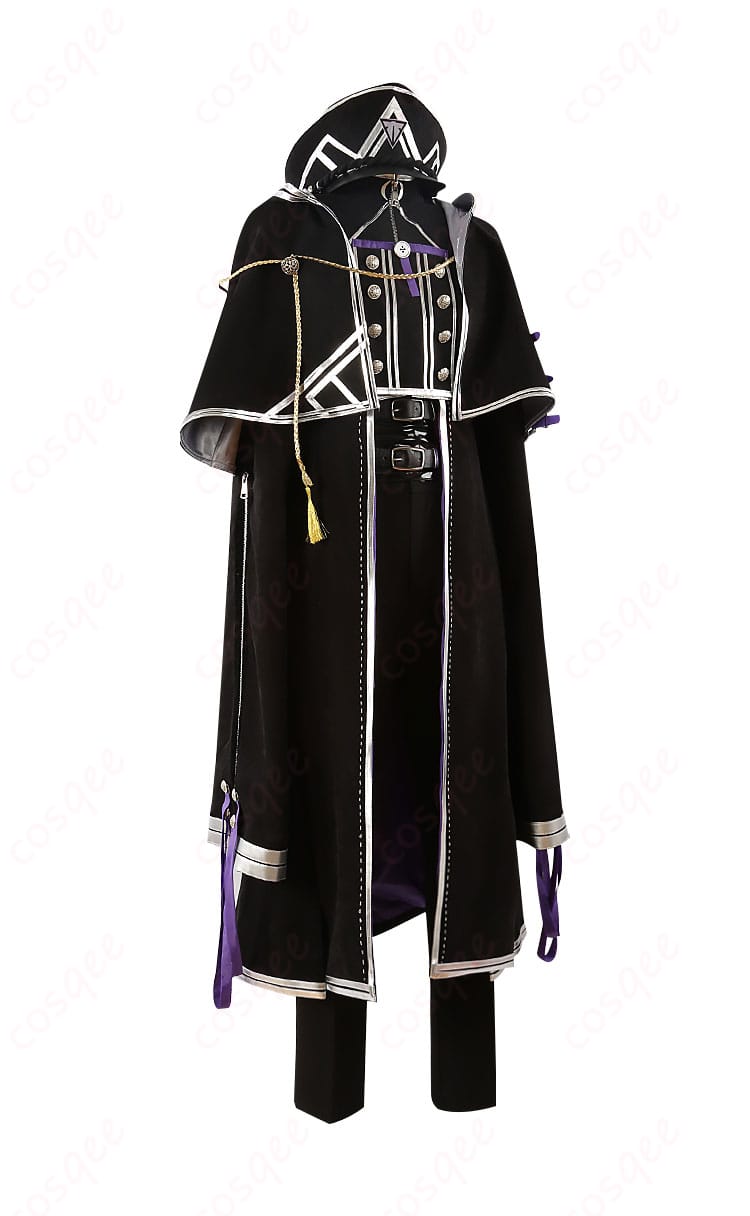 コスプレ衣装の右側面図、全体のシルエットとディテールがよく見える