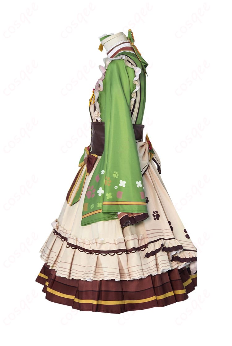 マンハッタンカフェ コスプレ衣装 左側の装飾詳細、蝶結びとコルセットベルトのデザイン