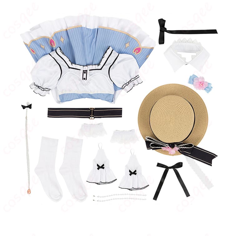 セット内容を展示した画像。全てのアイテムをチェックし、衣装をフルセットで確認できます。