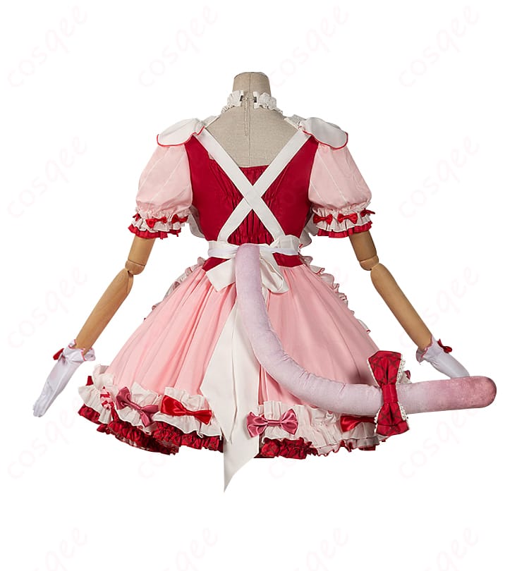 アークナイツ ゴールデングロー コスプレ衣装 背面の詳細。衣装の後ろ姿と装飾が確認でき、魅力的なディテールが際立っています。