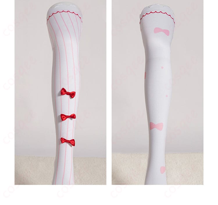 ゴールデングロー コスプレ衣装のレッグウェア装飾ディテール。コスプレ衣装にピッタリのスタイルで、キャラクターの印象を完璧に表現。