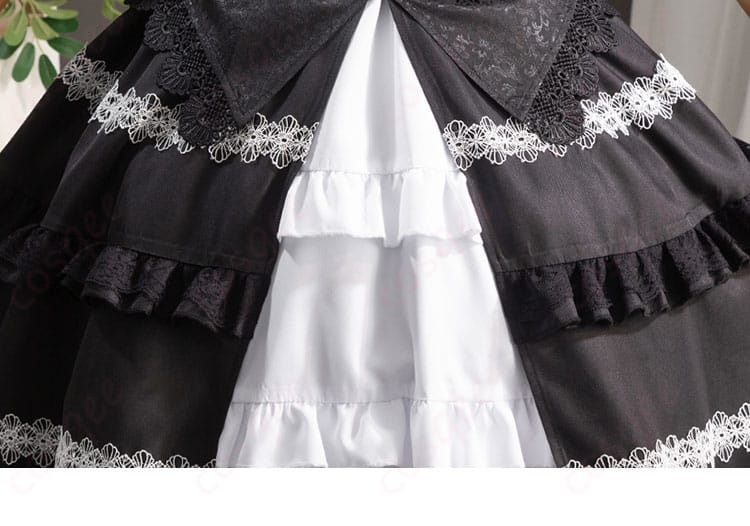 時崎狂三 コスプレ衣装のスカート装飾、細部まで美しいデザイン