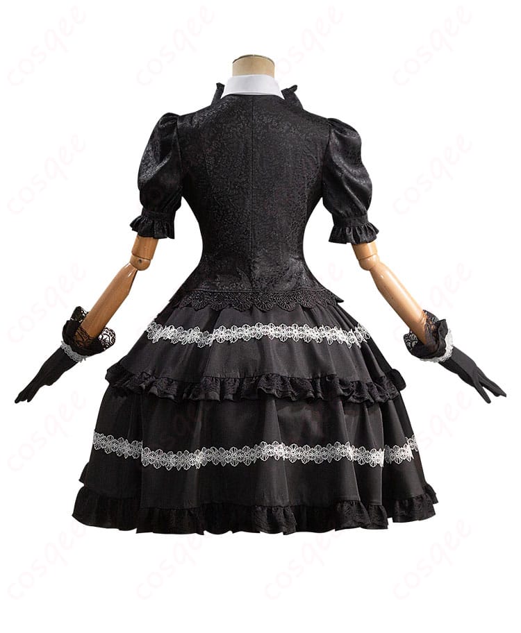 時崎狂三 コスプレ衣装の背面図、細部までこだわったデザイン