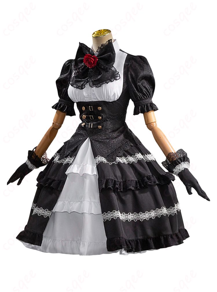 時崎狂三 コスプレ衣装の側面図、忠実再現のディテール