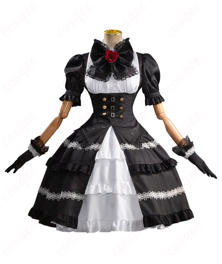 時崎狂三 コスプレ衣装の正面図、アニメファン必見