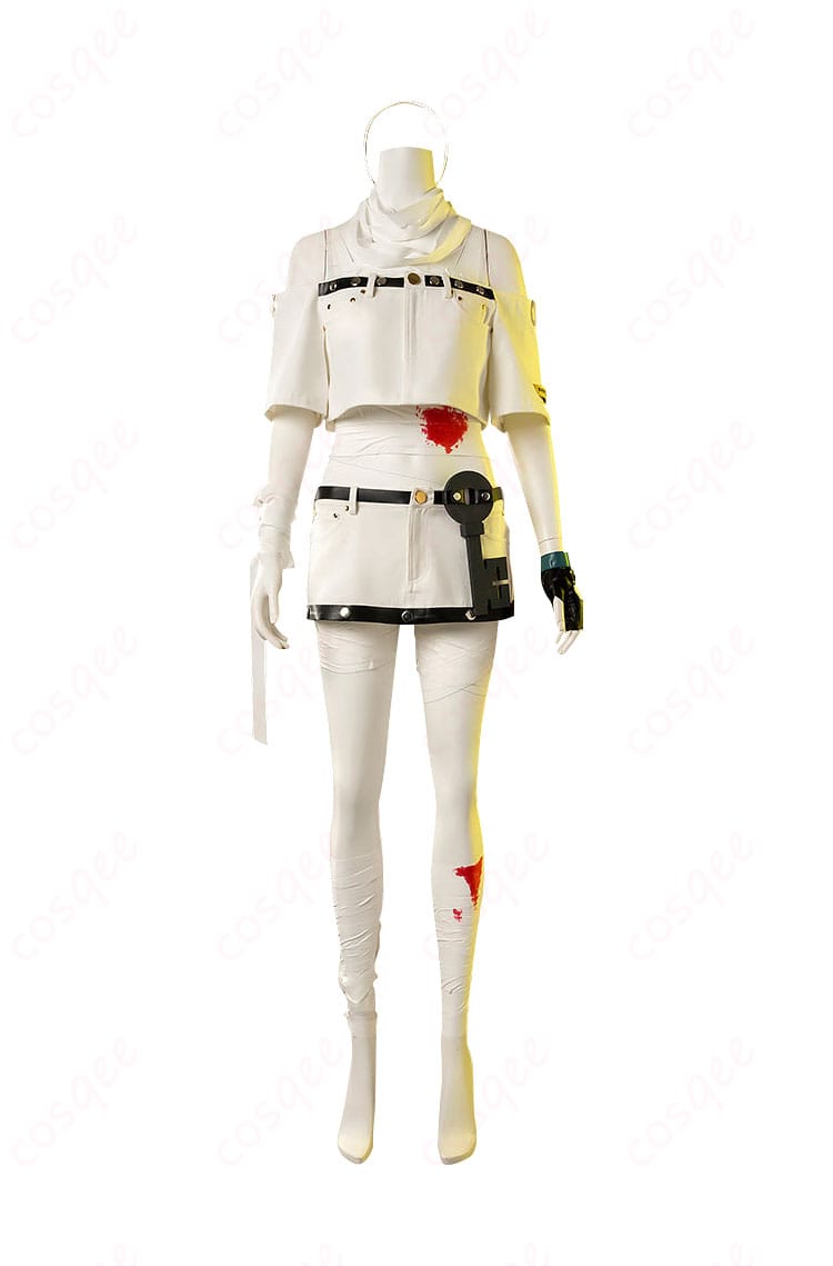 商品正面のコスプレ衣装。A.B.Aの特徴的なデザインがよくわかる詳細画像。