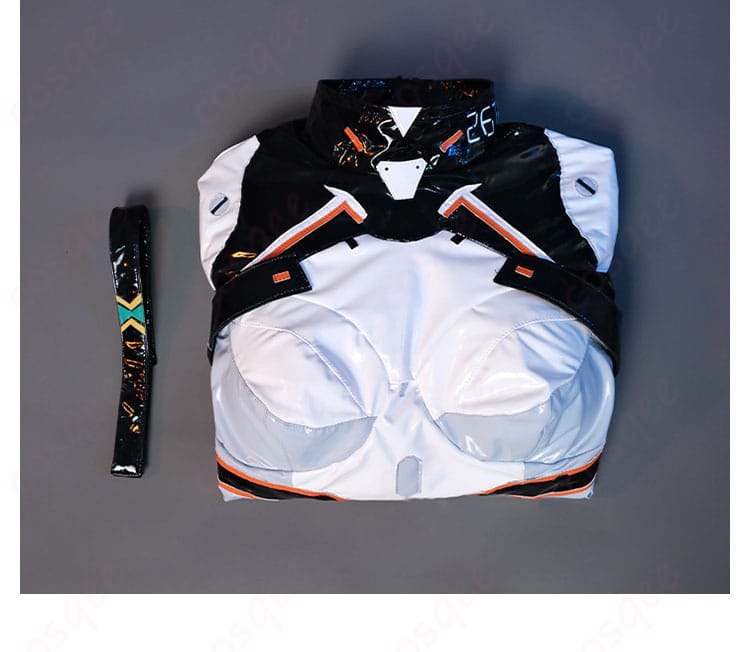 ホタルのパイロットスーツコスプレ衣装のセット内容を紹介する画像。衣装とアクセサリーが一目で分かる。