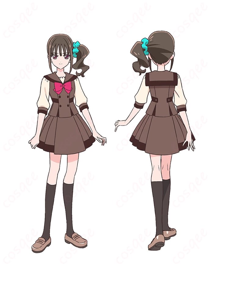 猫屋敷まゆ コスプレ衣装『わんだふるぷりきゅあ!』のキャラクター画像。制服姿が特徴的で、アニメの忠実な再現度が魅力。