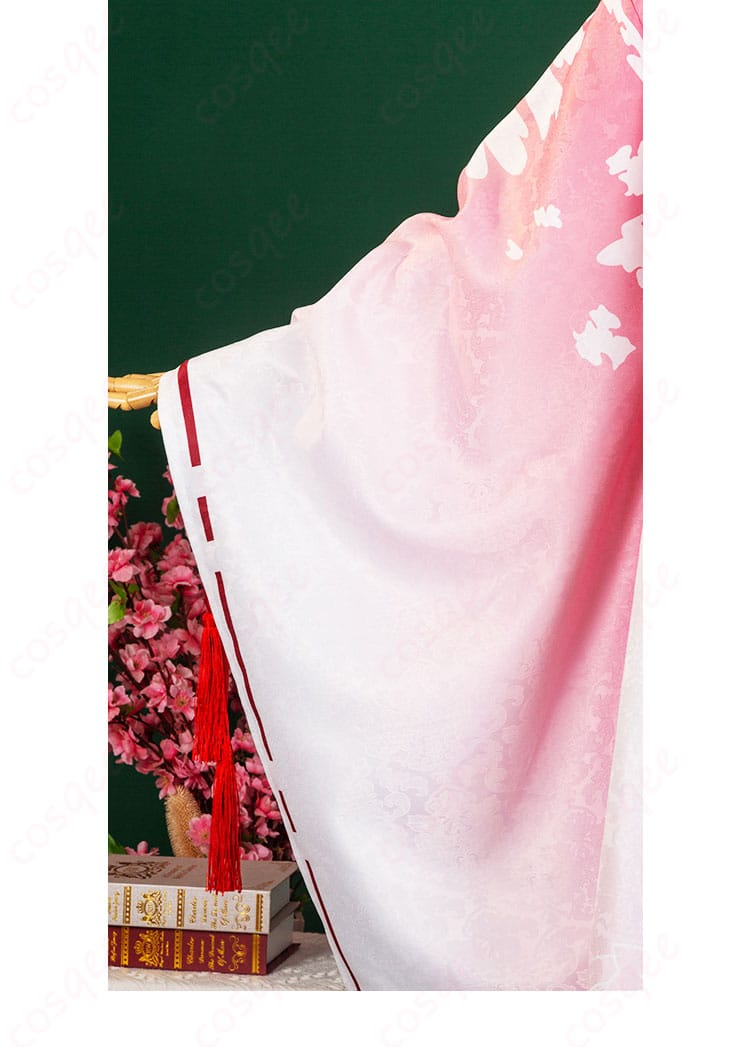 朝武芳乃 巫女姫様 コスプレ衣装の衣袖装飾の詳細画像。高級感あるデザイン。