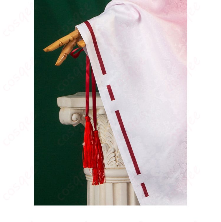朝武芳乃 巫女姫様 コスプレ衣装の右袖のディテール画像。細部までこだわったデザイン。