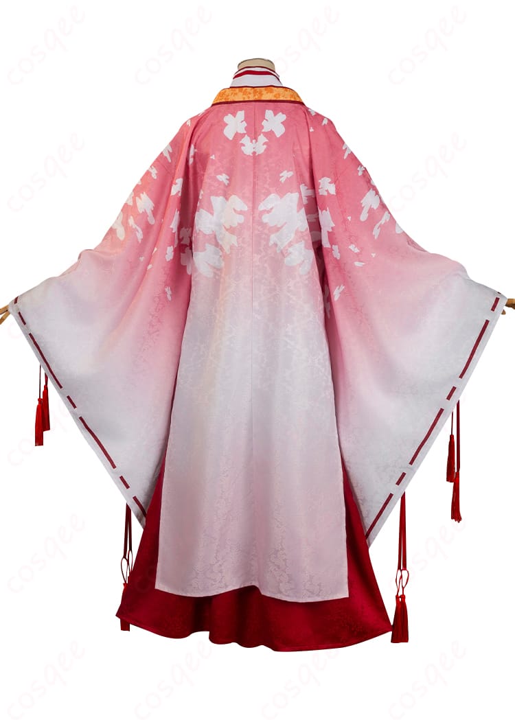 朝武芳乃 巫女姫様 コスプレ衣装の背面画像。服の背面のディテールが確認できる。