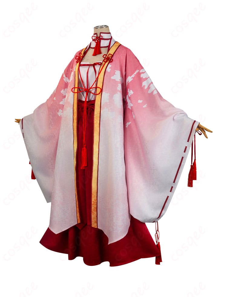 朝武芳乃 巫女姫様 コスプレ衣装の左側画像。美しいデザインが際立つ一枚。