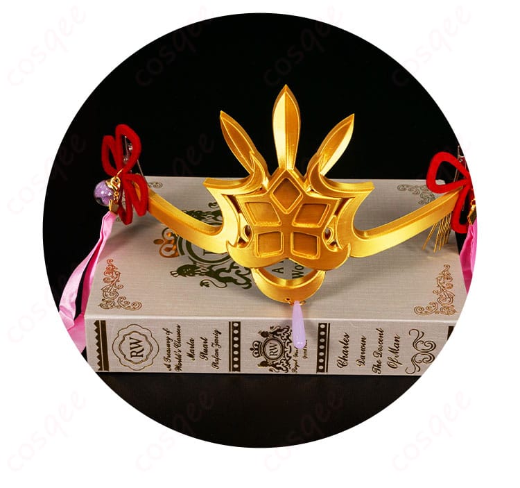 朝武芳乃 巫女姫様 コスプレ衣装の頭飾り装飾の詳細画像。細かいディテールが魅力。