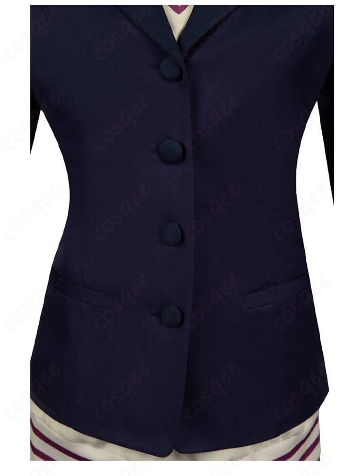 ダンダダン白鳥愛羅コスプレ衣装の門襟ボタン装飾、細部まで拘ったデザイン