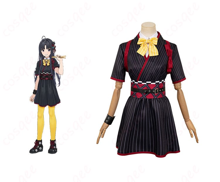 商品正面とキャラクターの画像。安和すばるのライブ衣装コスプレ衣装。コスプレ衣装通販。