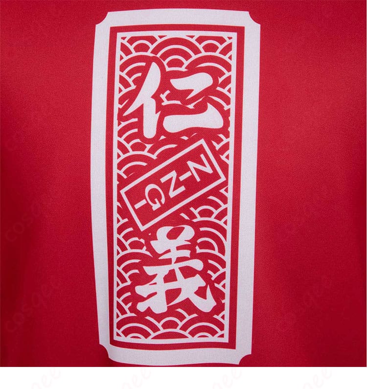 井芹仁菜のライブ衣装に施された「仁義」図案の装飾。アニメ再現度が高い。