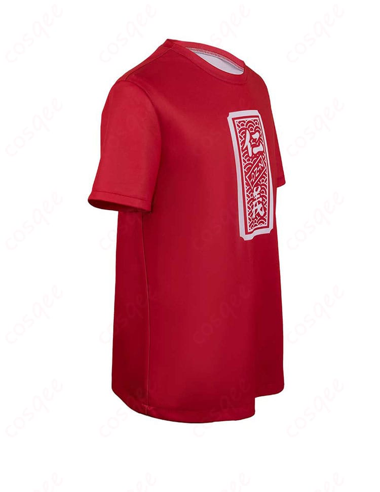 コスプレ衣装を右側から見た画像。アニメキャラクターの衣装を忠実に再現。