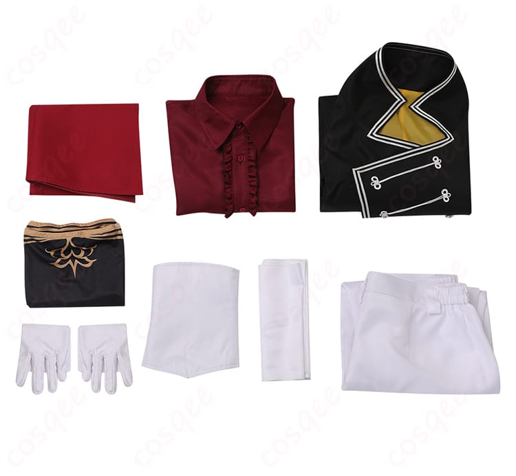 ゲルハルト・フラ コスプレ衣装のセット内容(コート、シャツ、ズボン、手袋など)