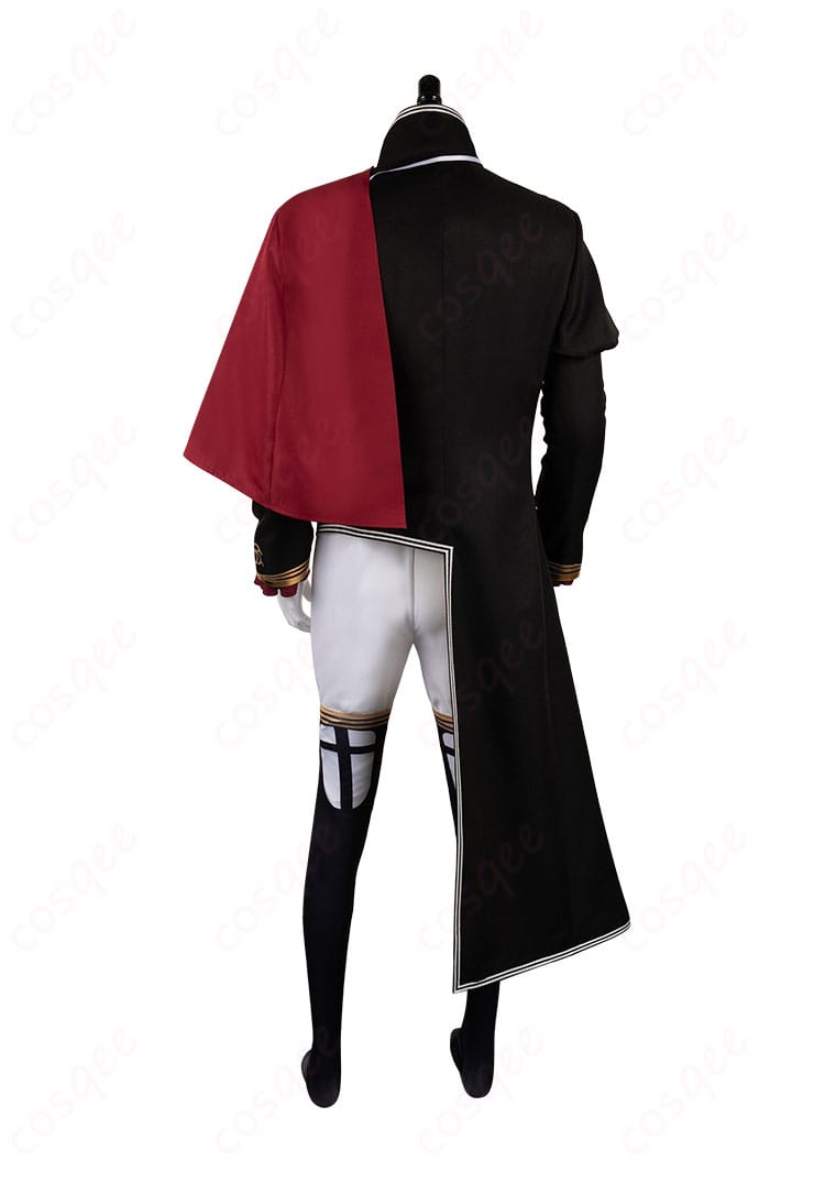 後ろ姿が見えるゲルハルト・フラのコスプレ衣装、デリコズ・ナーサリーのディテール