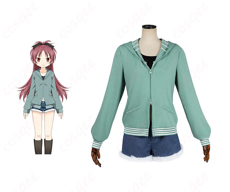 佐倉杏子の私服コスプレ衣装とキャラクターのイメージを組み合わせた写真。魔法少女まどか☆マギカの魅力を感じることができます。