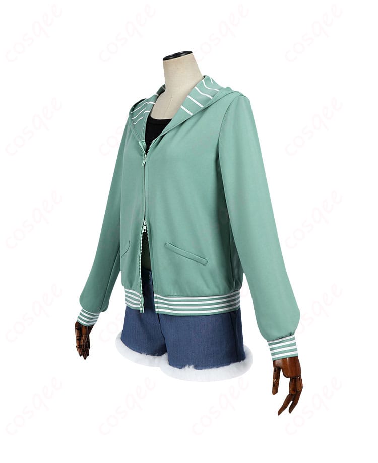 佐倉杏子コスプレ衣装の左側から見た画像。衣装のディテールとカットが鮮明に映し出されています。