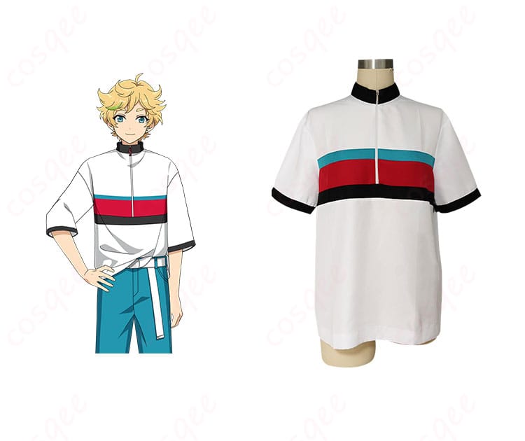 商品正面とキャラクター春川宙のコスプレ衣装が組み合わさった画像 - あんさんぶるスターズ!! 春川宙 私服 コスプレ衣装の詳細な正面図。