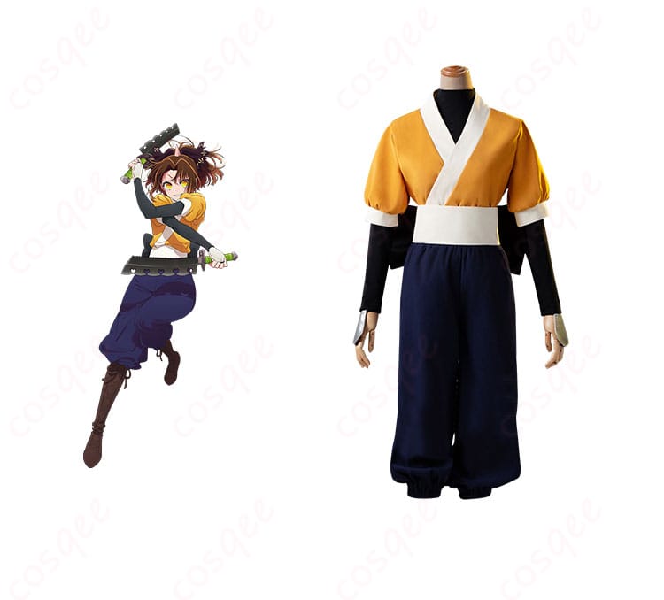 【推しの子】有馬かな コスプレ衣装 正面とキャラクターのイメージショット。高い再現度の舞台衣装。