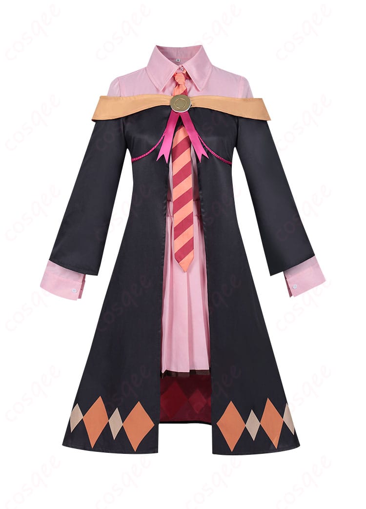 『この素晴らしい世界に祝福を! あるえ コスプレ衣装』の正面画像。ディテールが忠実に再現されており、質感も完璧です。