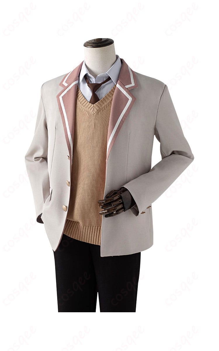 久世政近のコスプレ衣装の装飾細部、ネクタイやシャツのデザインが強調された画像。ディテールの精緻さを強調。