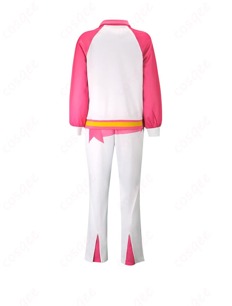 アイカツ!スクールジャージコスプレ衣装の背面から撮影された画像。ジャージ背面のディテールが確認できます。