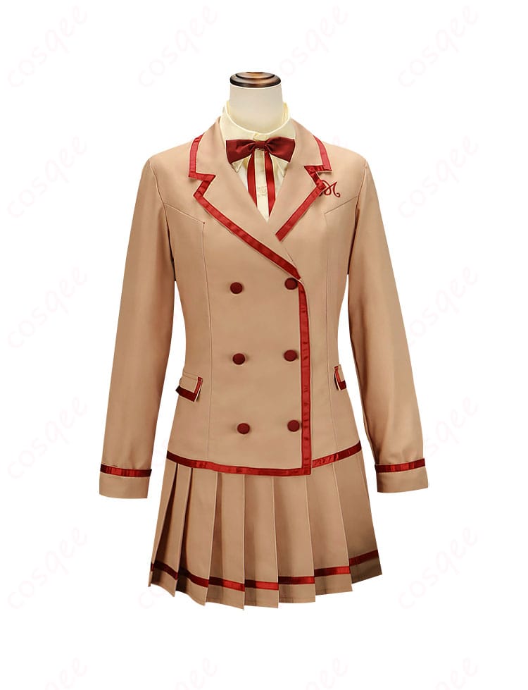 天野いちごコスプレ衣装(制服)の正面図。透気性素材使用で快適な着心地。