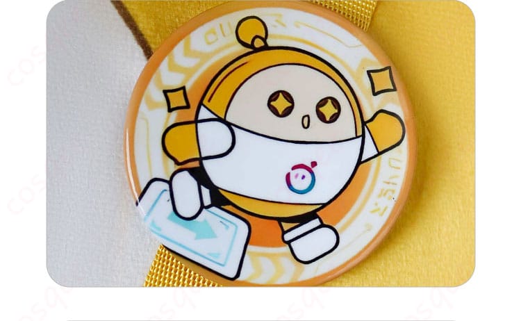 幸運児(キラくん)のコスプレ衣装の胸飾りのアイコン装飾。キャラクターの特徴的なディテール。