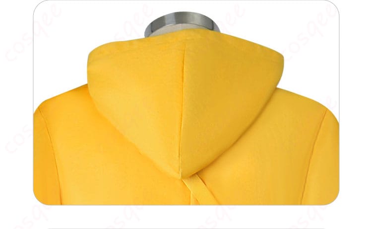 幸運児(キラくん)のコスプレ衣装の衣帽部分のディテール。キャラクターの個性的なデザインを再現。