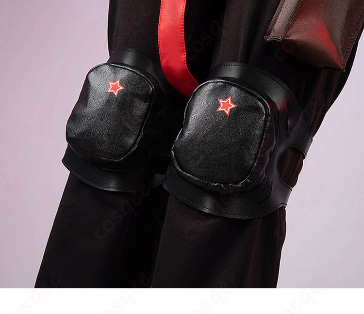 「ウンファ コスプレ衣装」膝の装飾ディテール。ゲームキャラクターの特徴を再現。