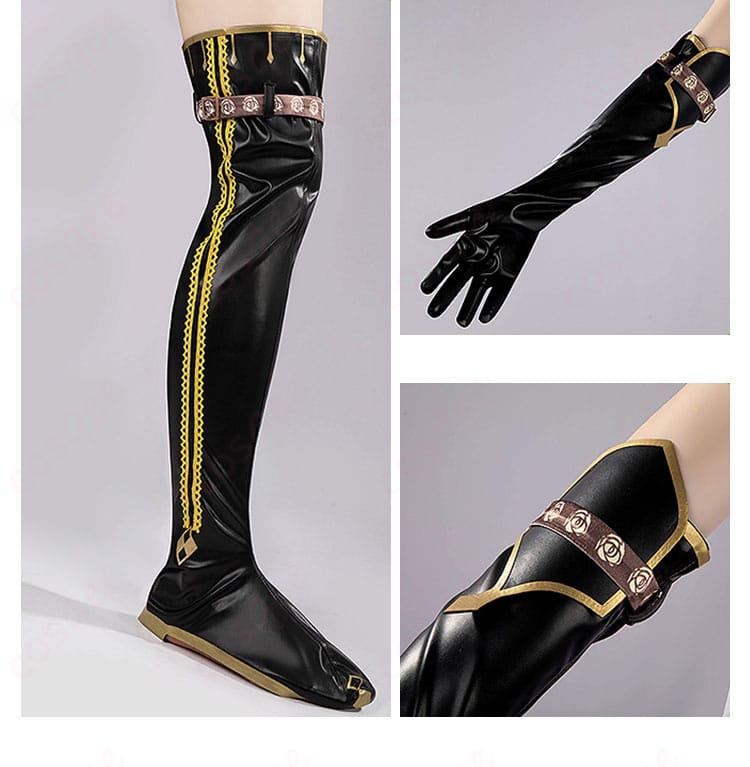 ウマ娘サトノクラウンのコスプレ衣装ブーツと手袋の装飾 | 仕上がりにこだわったアクセサリー。