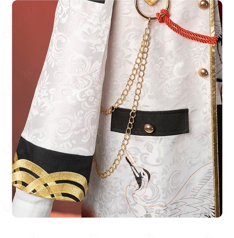 風早巽 コスプレ衣装 宝相華衣装の袖部分の装飾細部。繊細な刺繍と高級感のあるデザイン。