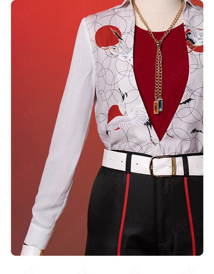 風早巽 コスプレ衣装 宝相華衣装の内側の服の正面細部。快適で着心地の良い素材を使用。