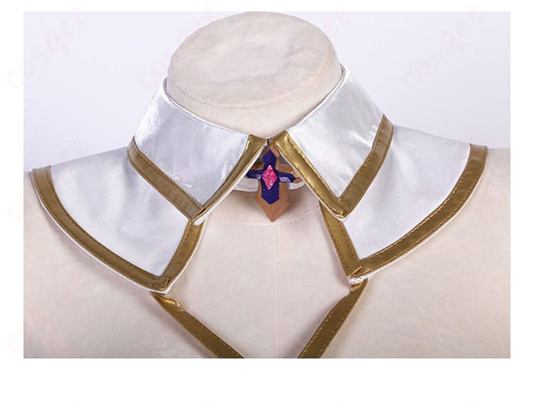 ユニコーン コスプレ衣装の領口装飾細部。繊細な刺繍と装飾が特徴です。