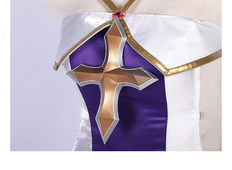 ユニコーン コスプレ衣装の前胸部分。華やかなデザインとエレガントな装飾が際立っています。