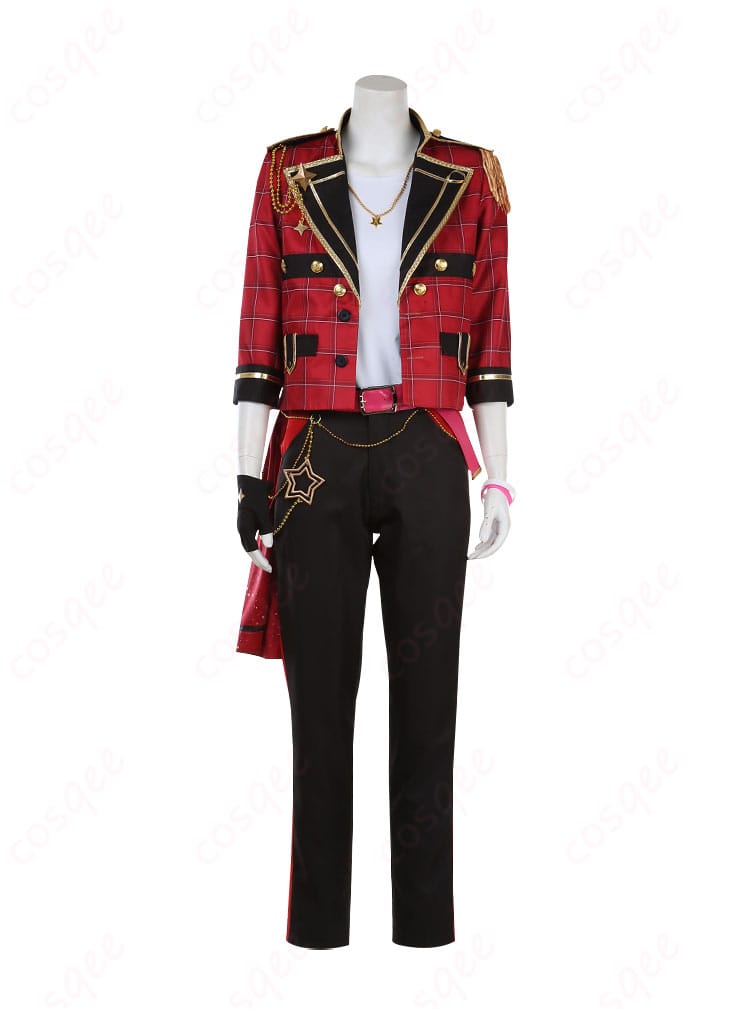 商品正面のコスプレ衣装全体の画像。衣更真緒のTrickstar衣装が美しく再現されています。