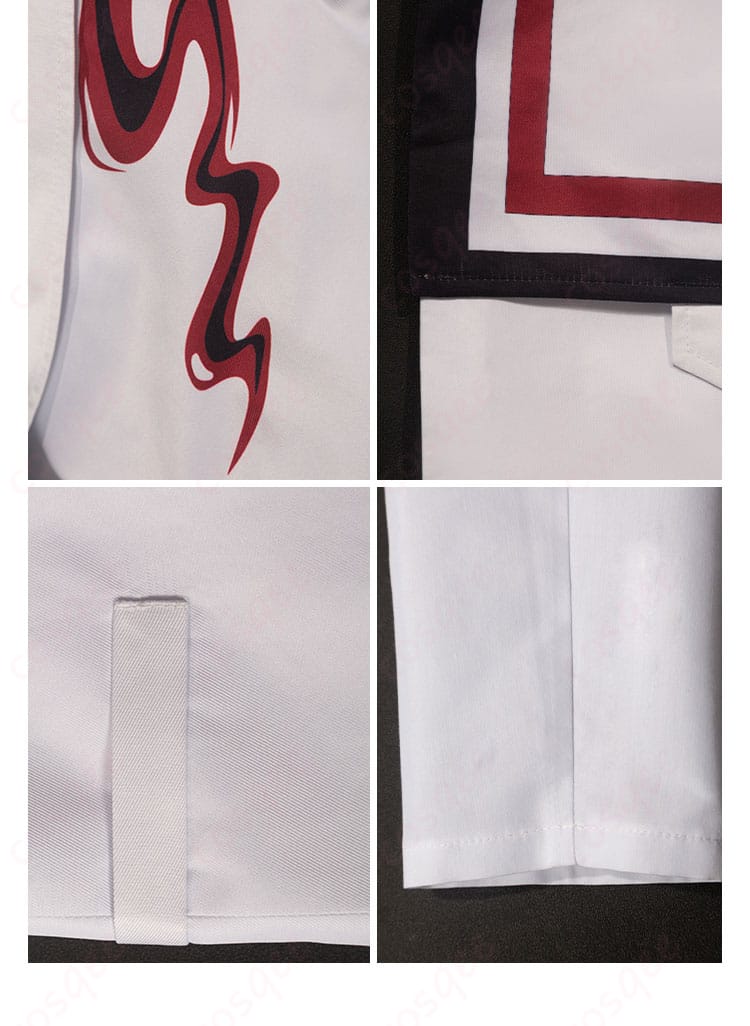 ホムラ(焰)のコスプレ衣装、衣裾と袖口の装飾部分のアップ写真。