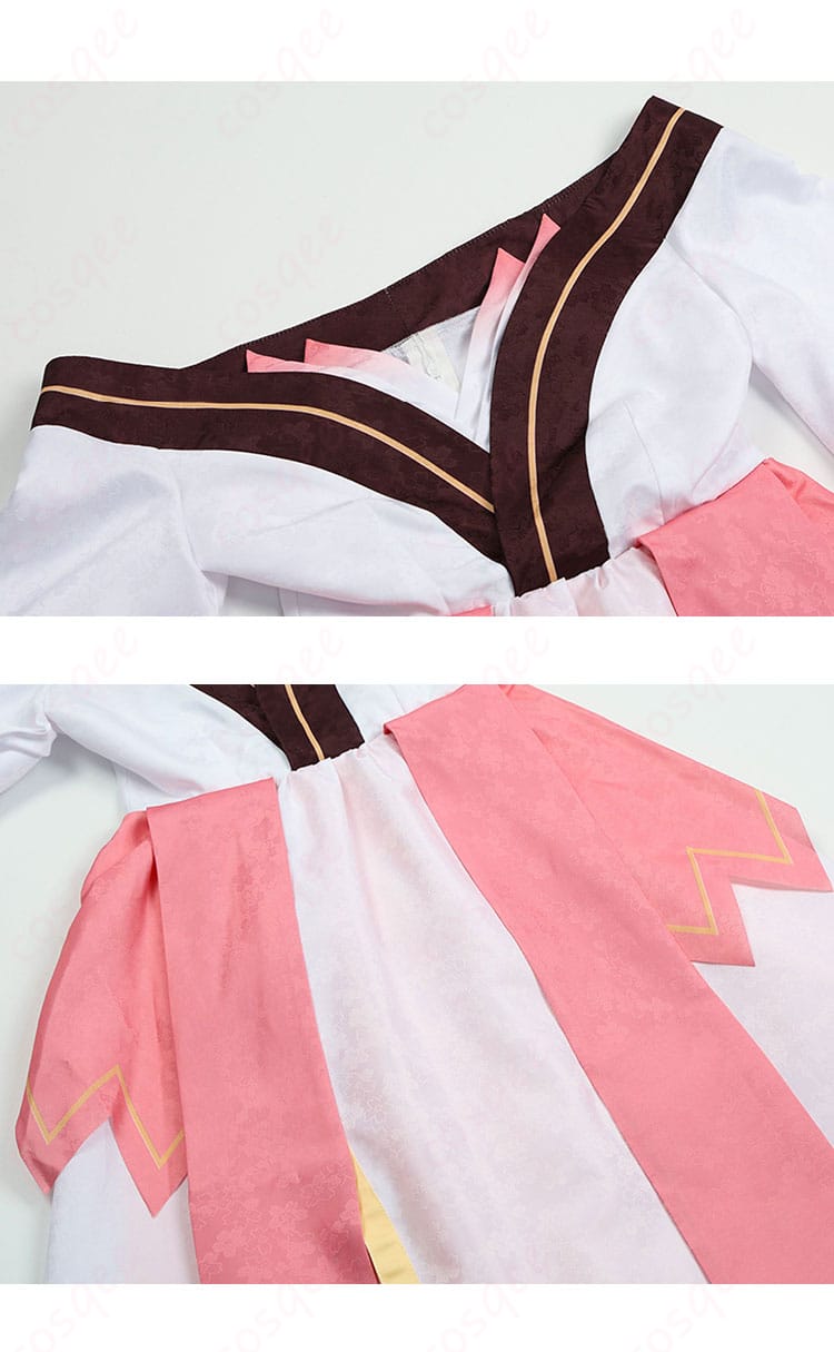 五河琴里 イフリート霊装 コスプレ衣装 衣領とスカートの装飾細部。細かいデザインが特徴的。