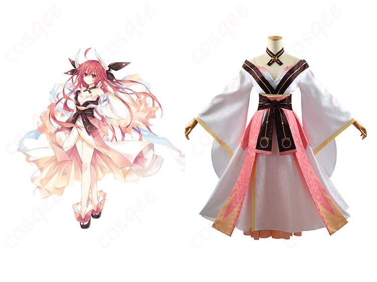 デート・ア・ライブ 五河琴里 イフリート霊装 コスプレ衣装 商品正面とキャラクターのコラボ画像。高精度再現で魅力的。