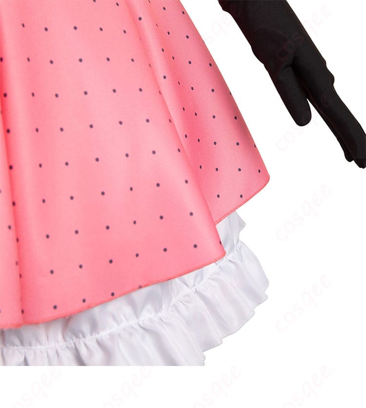 星野ルビー コスプレ衣装のスカート裾の装飾の詳細。美しい仕上がりで、キャラクターの魅力を引き立てます。