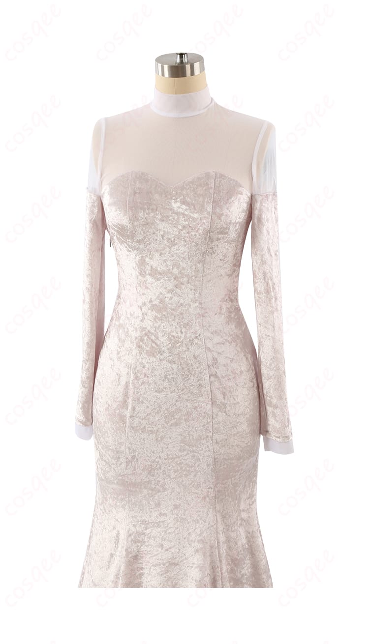 ALIEN STAGE ミジ(MIZI) コスプレ衣装 ドレスの正面装飾のディテール。精緻な刺繍と装飾が美しい。