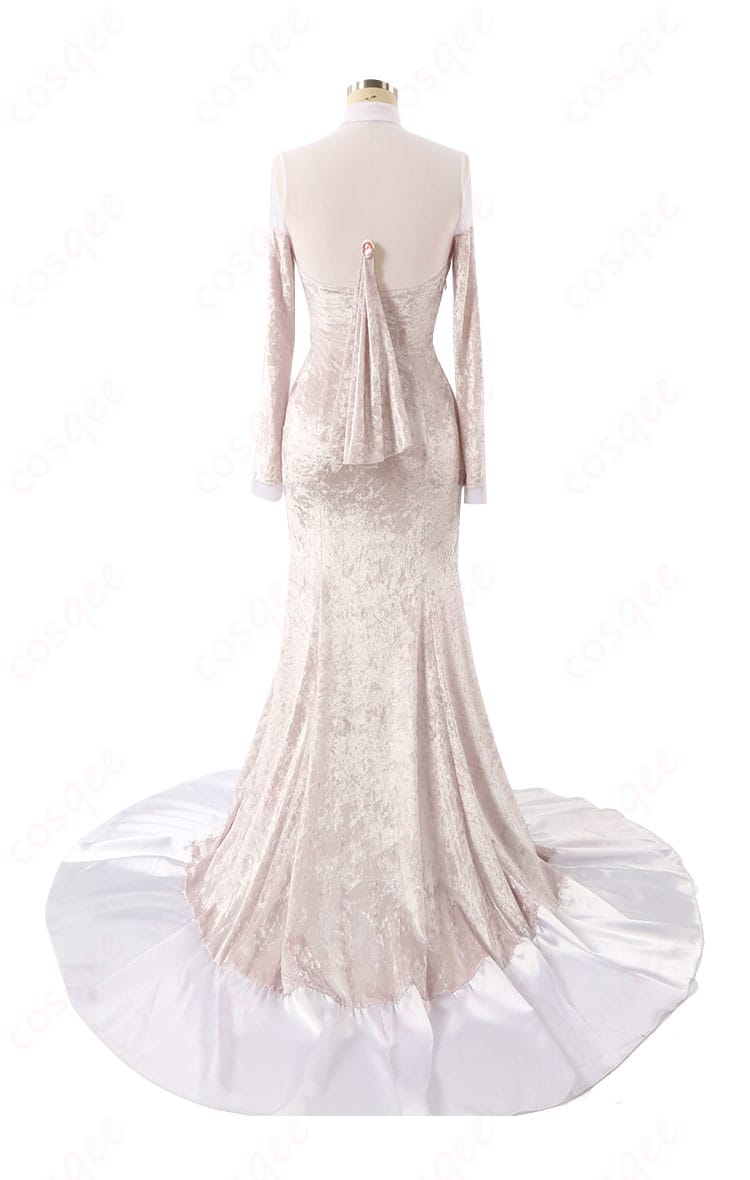 ALIEN STAGE ミジ(MIZI) コスプレ衣装 ドレスの背面画像。背飾りと衣装のディテールが確認できるバックショット。